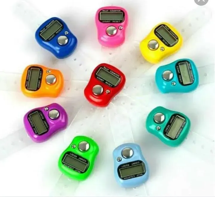 Colorful classic digital Tasbeeh counters with transparent straps