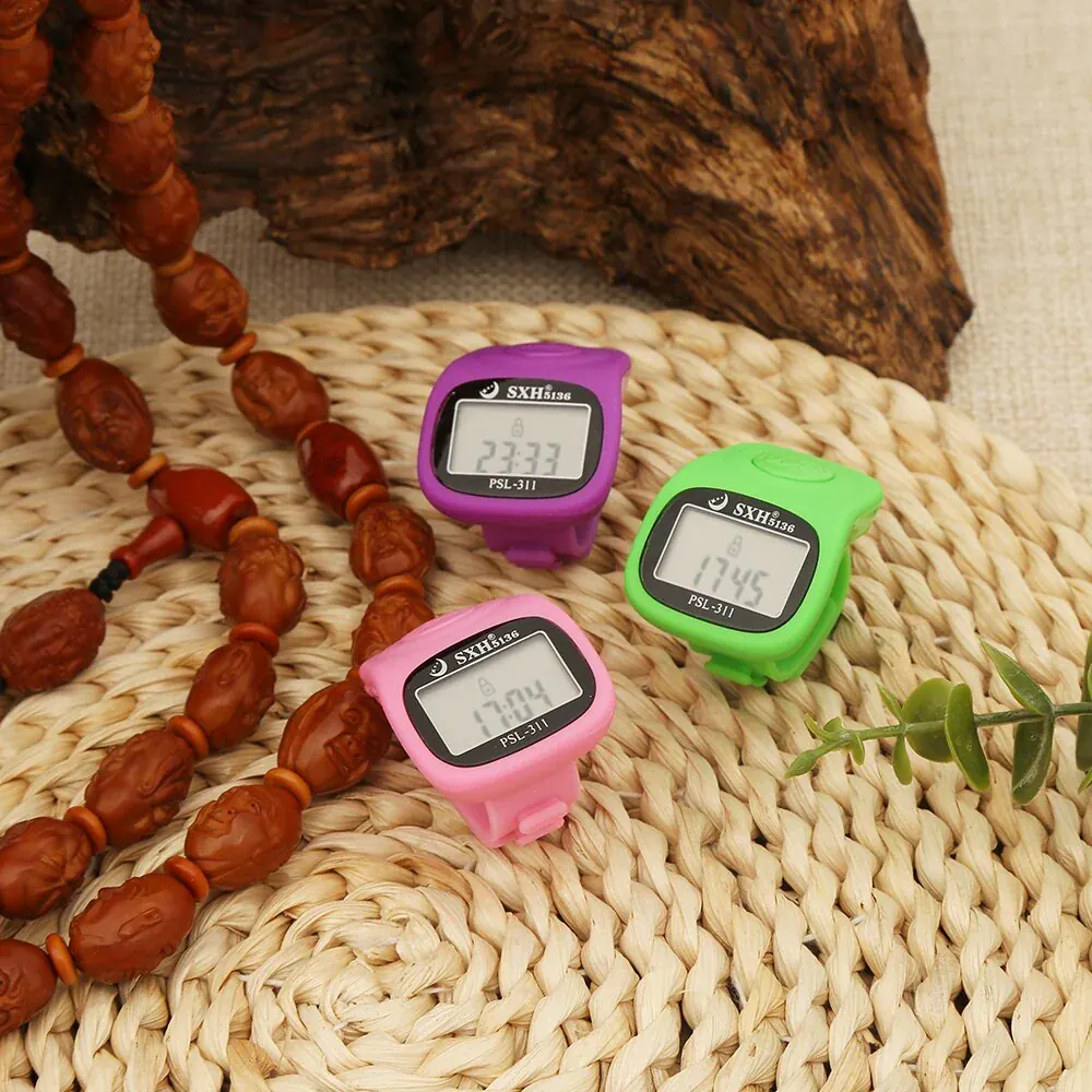 Colorful digital ring counters with prayer beads